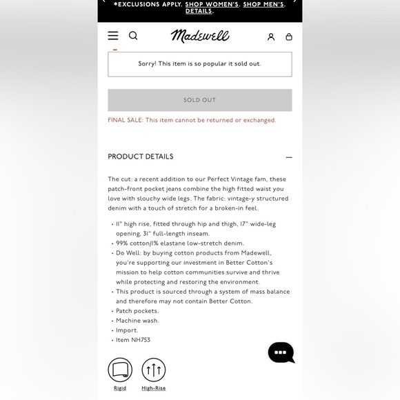 The Perfect Vintage Wide-Leg Jean in Windhaven Wash: Patch-Pocket Edition - Picture 7 of 7